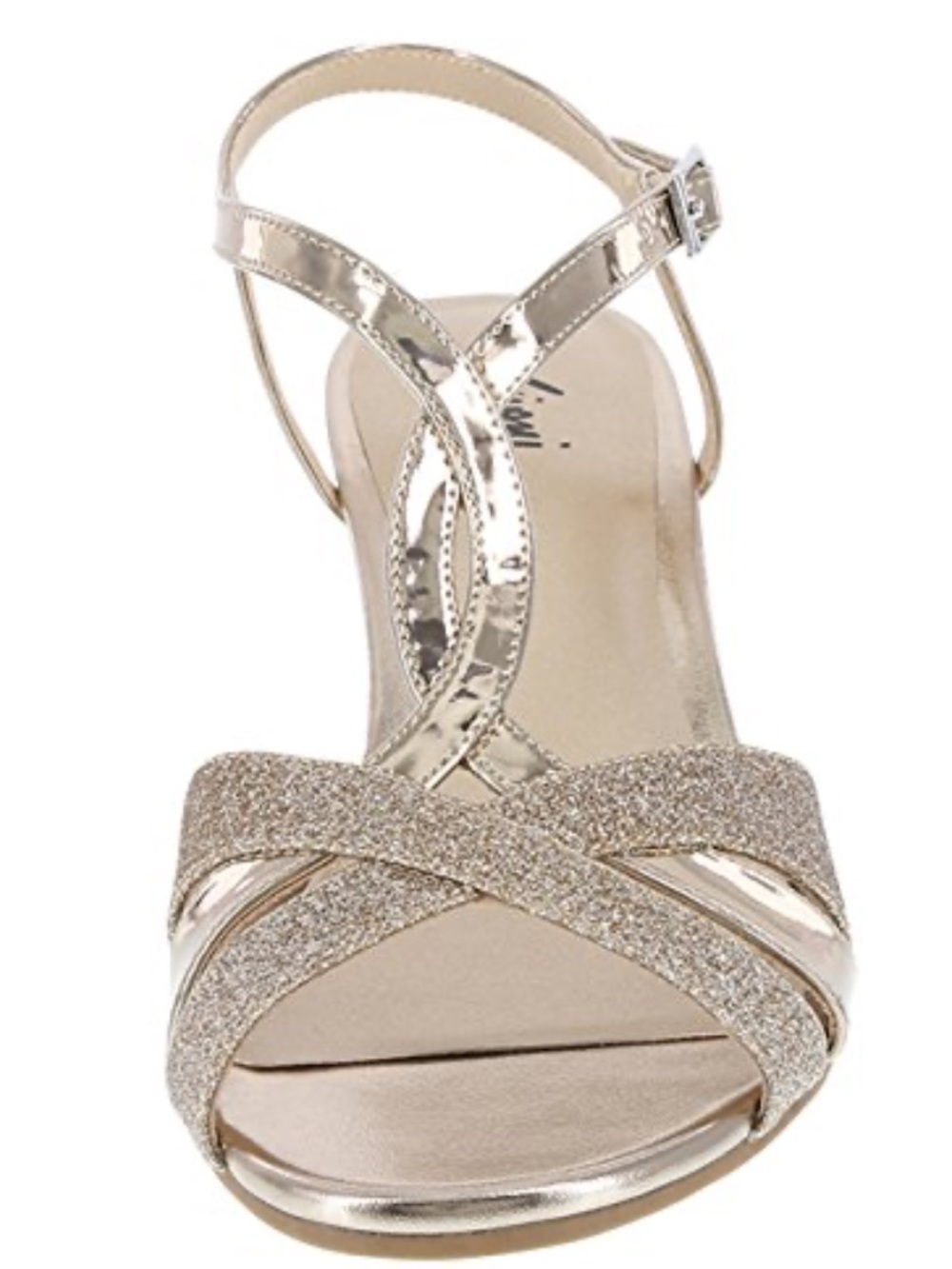 Fioni Women's Grace Low-Heel Wedge Shoes Champagne Shimmer